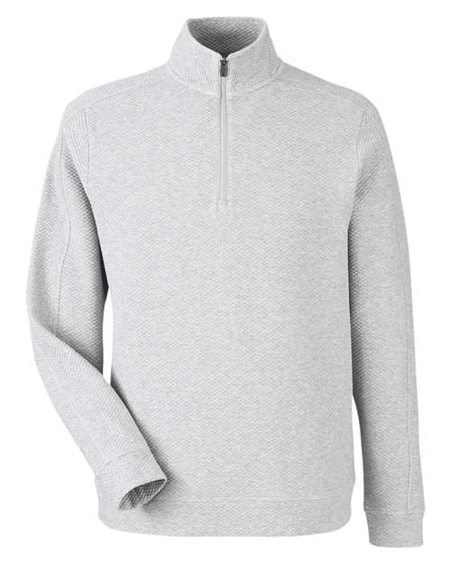 North End NE725 — Men's Spirit Textured Quarter-Zip Pullover — Platinum Heather