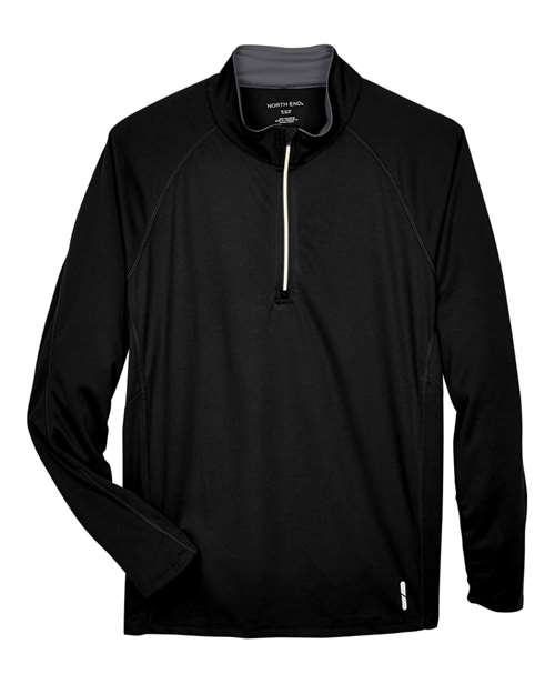 North End 88187 — Men's Radar Performance Quarter-Zip Pullover — Black