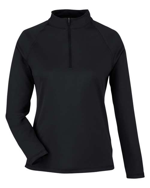North End NE412W — Women's Express Tech Performance Pique Quarter-Zip Pullover — Black