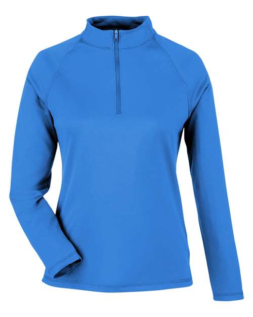 North End NE412W — Women's Express Tech Performance Pique Quarter-Zip Pullover — Light Nautical Blue