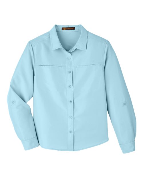 Harriton M580LW — Women's Key West Performance Staff Shirt — Cloud Blue