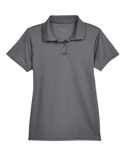 Harriton M315W — Women's Polyester Jersey Polo — Charcoal