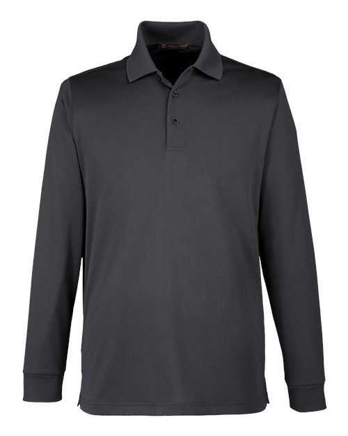 Harriton M348LT — Men's Tall Advantage Long Sleeve Snag Protection Plus IL Polo — Dark Charcoal