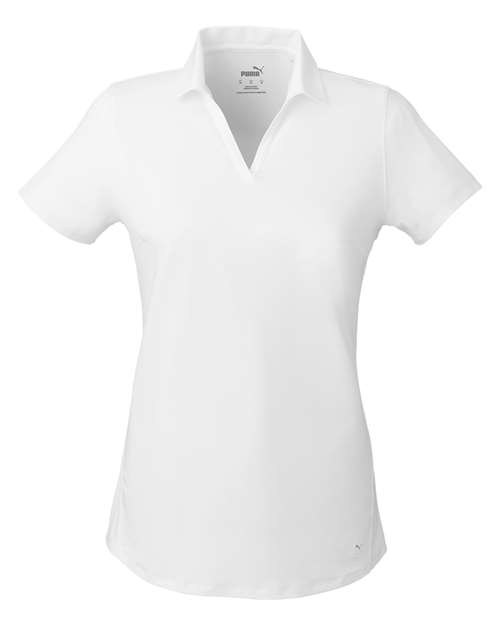Puma Golf 597695 — Women's Cloudspun Free V-neck Polo — Bright White