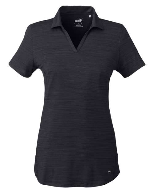 Puma Golf 597695 — Women's Cloudspun Free V-neck Polo — Puma Black Heather