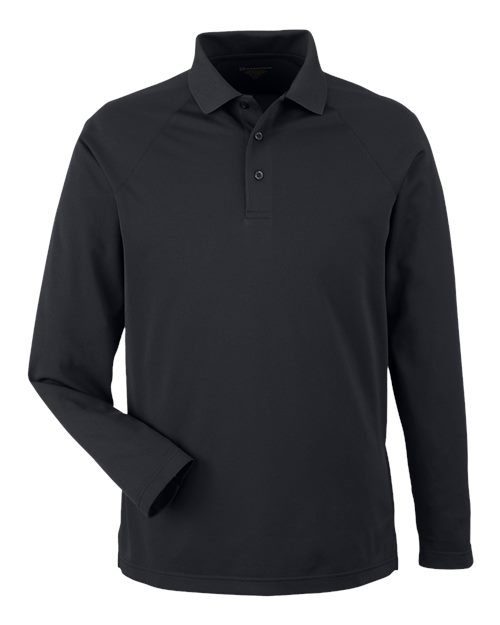 Harriton M208L — Men's Charge Snag and Soil Protect Long Sleeve Polo — Black
