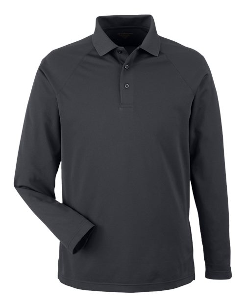 Harriton M208L — Men's Charge Snag and Soil Protect Long Sleeve Polo — Dark Charcoal