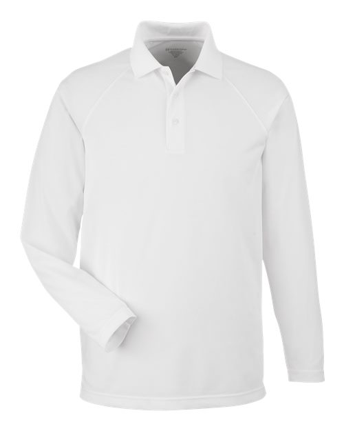 Harriton M208L — Men's Charge Snag and Soil Protect Long Sleeve Polo — White
