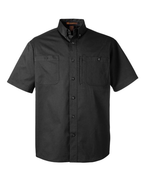 Harriton M585 — Men's Advantage IL Short Sleeve Work Shirt — Black