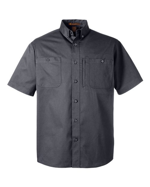 Harriton M585 — Men's Advantage IL Short Sleeve Work Shirt — Dark Charcoal