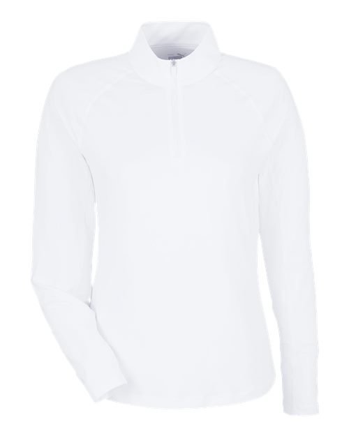 Puma Golf 625902 — Women's You-V Quarter-Zip Pullover — White Glow