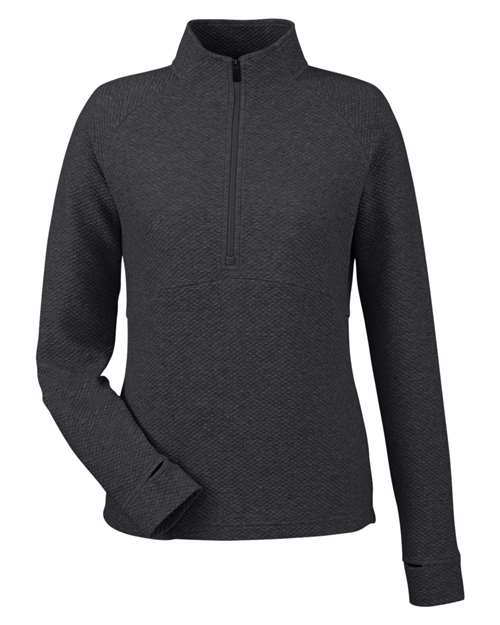 North End NE725W — Women's Spirit Textured Quarter-Zip Pullover — Black Heather 