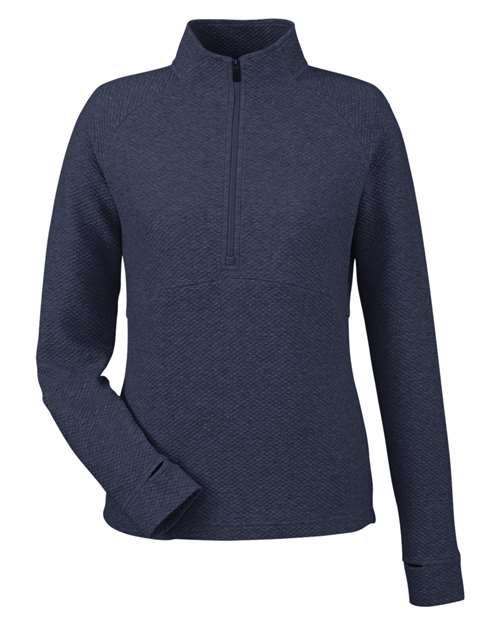 North End NE725W — Women's Spirit Textured Quarter-Zip Pullover — Classic Navy Heather