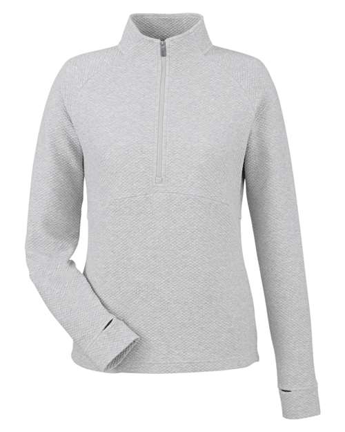 North End NE725W — Women's Spirit Textured Quarter-Zip Pullover — Platinum Heather