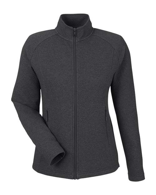 North End NE727W — Women's Spirit Textured Full-Zip — Black Heather