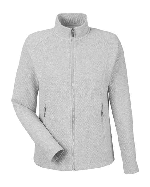 North End NE727W — Women's Spirit Textured Full-Zip — Platinum Heather