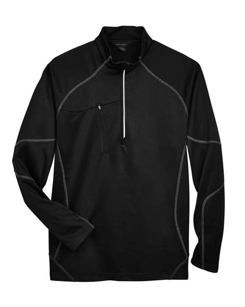 North End 88175 — Men's Catalyst Performance Fleece Quarter-Zip Pullover — Black