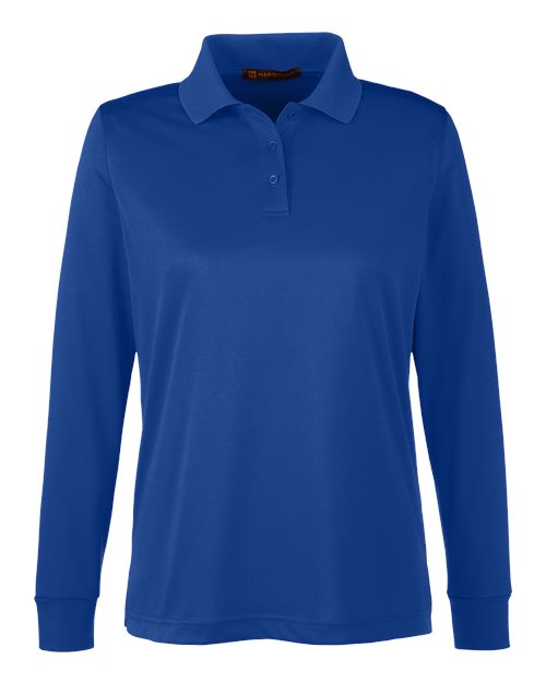Harriton M348LW — Women's Advantage Snag Protection Plus IL Long Sleeve Polo — True Royal