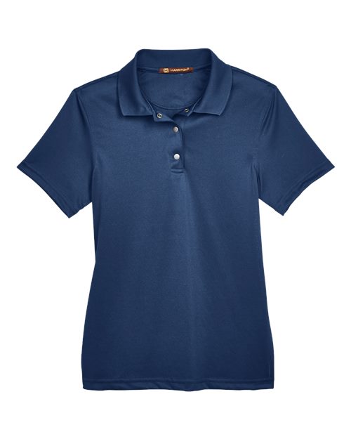 Harriton M345W — Women's Advantage Snag Protection Plus IL Snap Placket Polo — Dark Navy