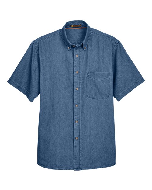 Harriton M550S — Men's Denim Shirt — Light Denim