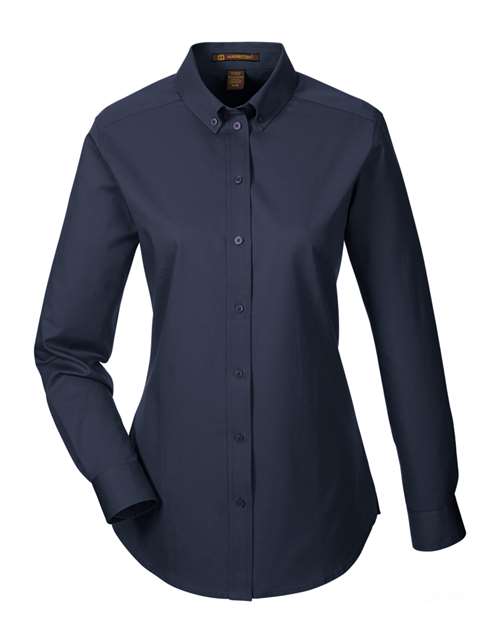 Harriton M581W — Women's Foundation Cotton Twill Shirt with Teflon — Dark Navy