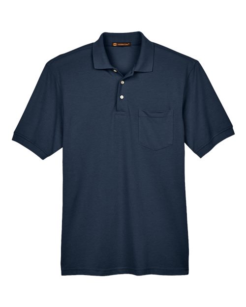 Harriton M265P — Men's Easy Blend™ Polo with Pocket — Navy