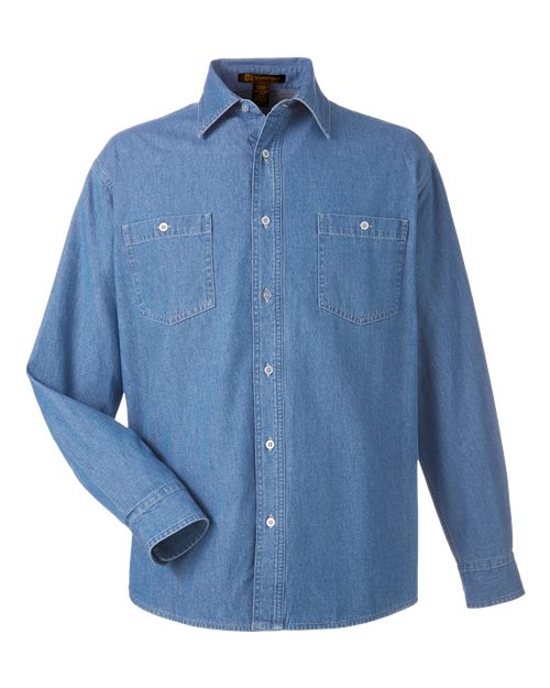 Harriton M540 — Unisex Denim Shirt Jacket — Light Denim