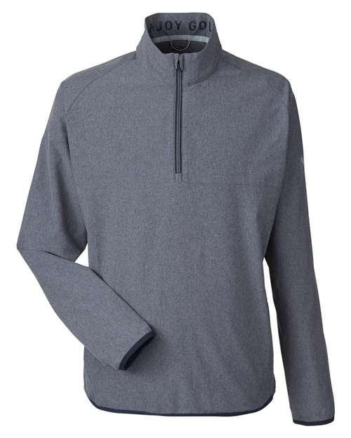 Puma Golf 538931 — Men's Coastal Woven Quarter-Zip Pullover — Navy Blazer Heather