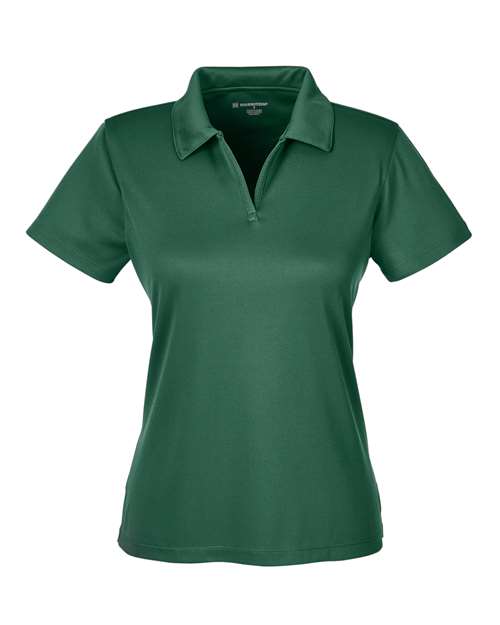 Harriton M353W — Women's Double Mesh Polo — Dark Green