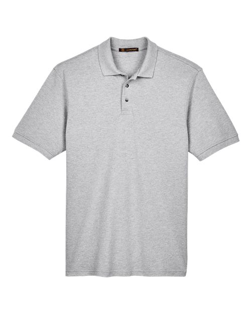 Harriton M200T — Men's Tall Cotton Pique Polo — Grey Heather