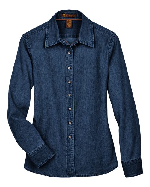 Harriton M550W — Women's Denim Shirt — Dark Denim