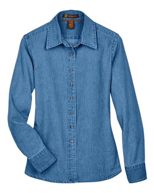 Harriton M550W — Women's Denim Shirt — Light Denim