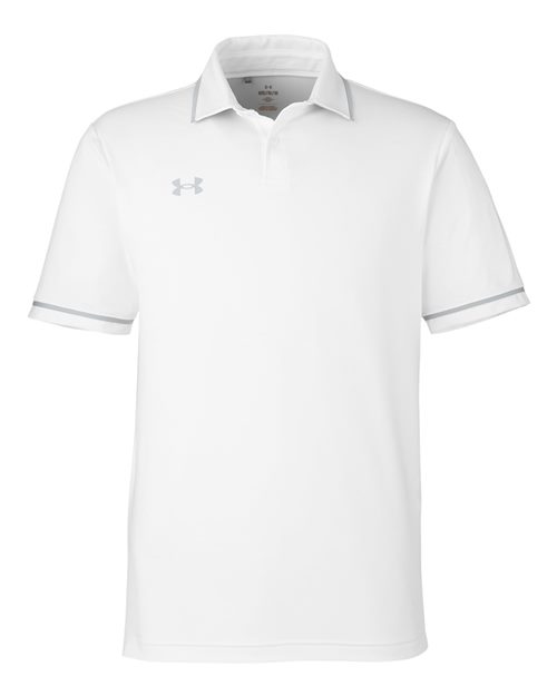 Under Armour 1376904 — Men's Tipped Teams Performance Polo — White/ Mod Grey