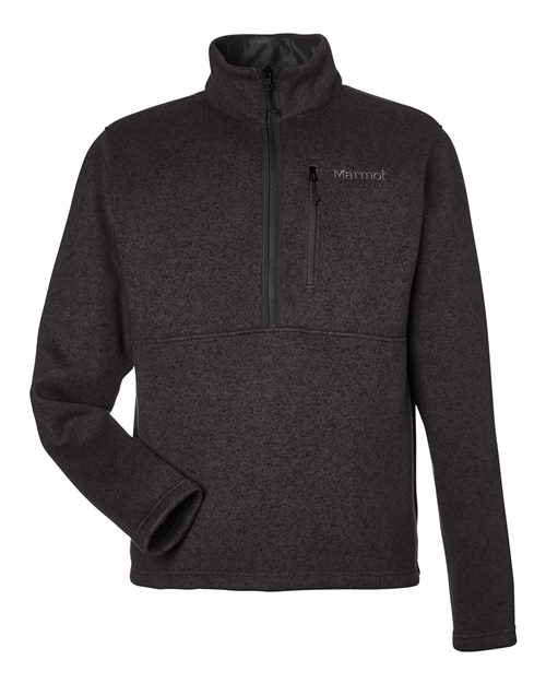 Marmot M16221 — Men's Drop Line Half-Zip Jacket — Black Heather