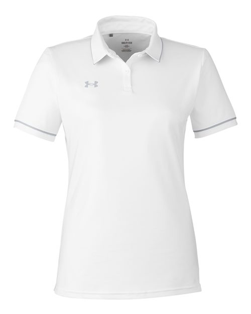 Under Armour 1376905 — Women's Tipped Teams Performance Polo — White/ Mod Grey