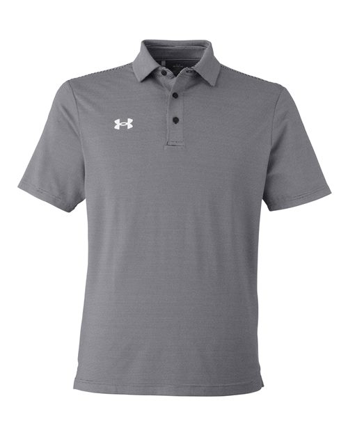 Under Armour 1389853 — Men's Destin Drive "UA Playoff Team Stripe" Performance Polo — Black/ White