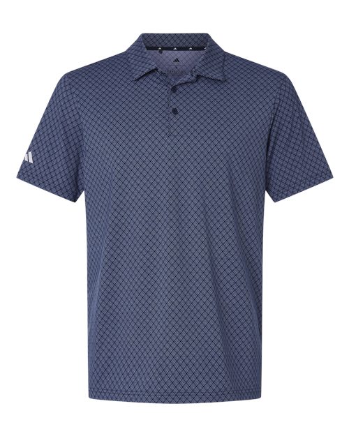 Adidas A716 — Men's 4-Way Stretch Printed Polo — Collegiate Navy