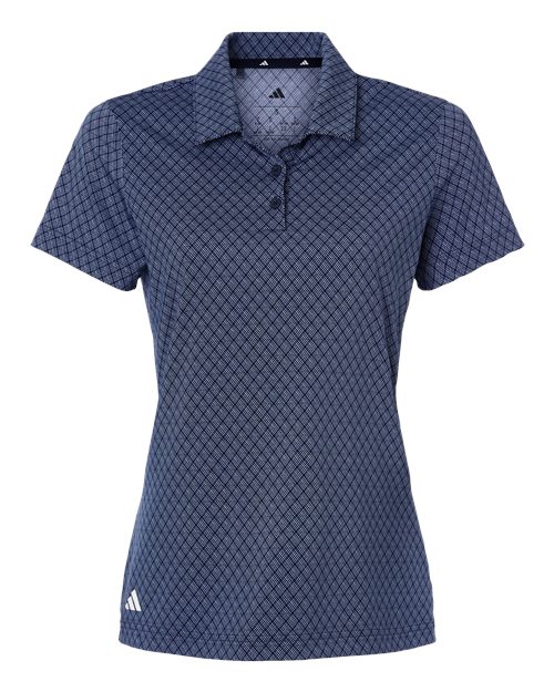 Adidas A717 — Women's 4-Way Stretch Printed Polo — Collegiate Navy