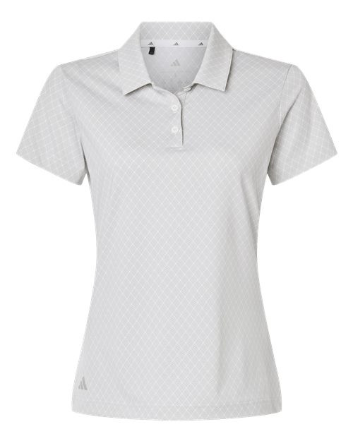 Adidas A717 — Women's 4-Way Stretch Printed Polo — White