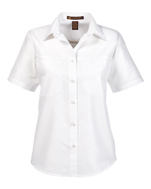 Harriton M580W — Women's Key West Short Sleeve Performance Staff Shirt — White
