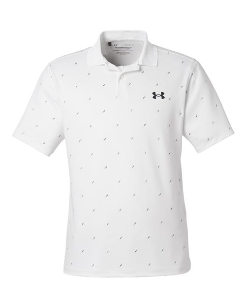 Under Armour 1377377 — Men's 3.0 Printed Performance Polo — White/ Black