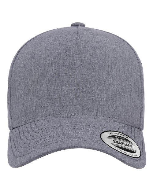 YP Classics 5389AP — Five-Panel Snapback with Perforated Cap — Heather Grey