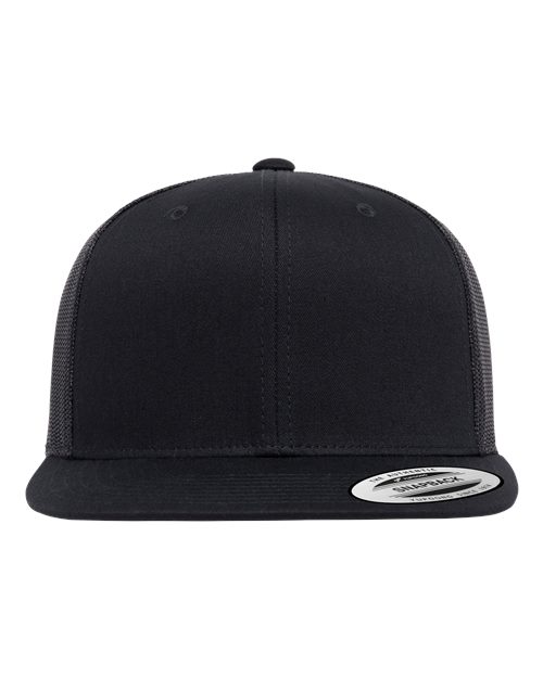 YP Classics 6609 — Retro High Profile Trucker Cap — Black