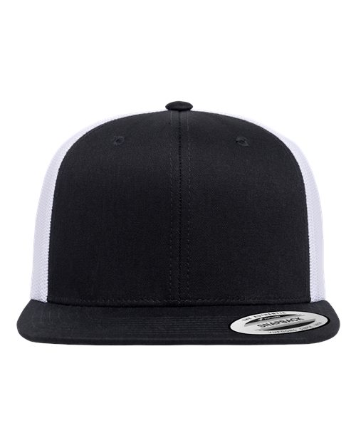 YP Classics 6609 — Retro High Profile Trucker Cap — Black/ White