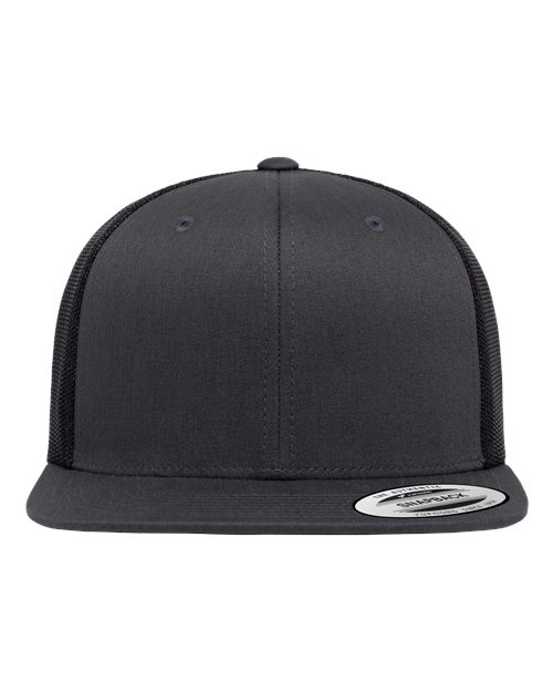 YP Classics 6609 — Retro High Profile Trucker Cap — Charcoal/ Black