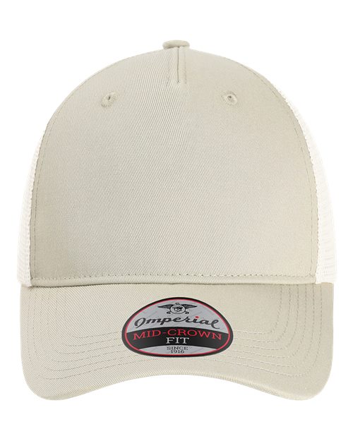 Imperial X240M — The Gambit Mesh Back Cap — Stone Khaki/ Stone