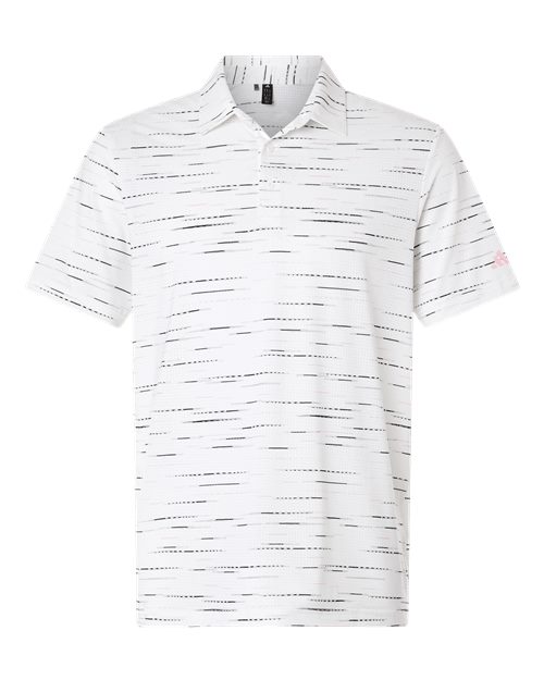 Adidas A2015 — Men's Ultimate365 Mesh Glimmer Print Polo — Clear Pink