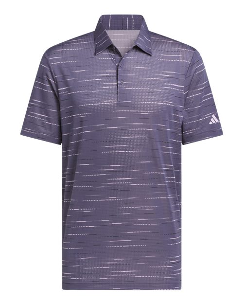 Adidas A2015 — Men's Ultimate365 Mesh Glimmer Print Polo — Preloved Violet