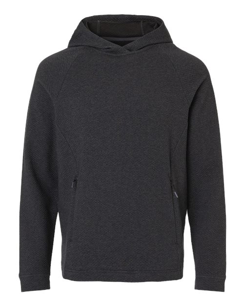 North End NE729 — Men's Spirit Textured Hooded Pullover — Black Heather