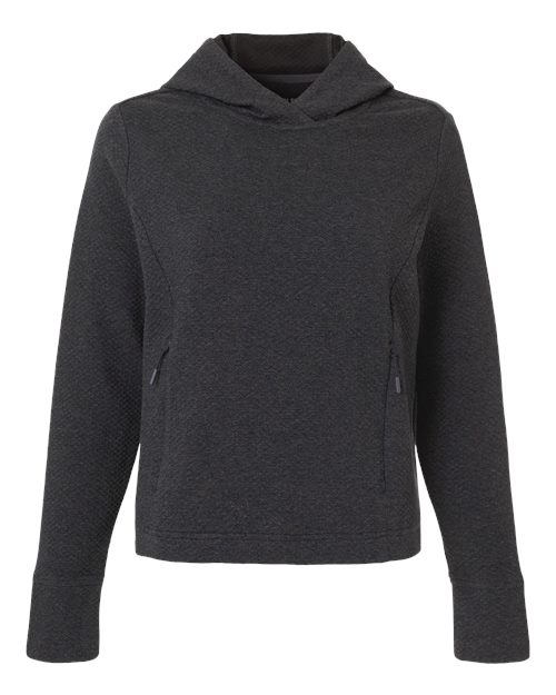 North End NE729W — Women's Spirit Textured Hooded Pullover — Black Heather